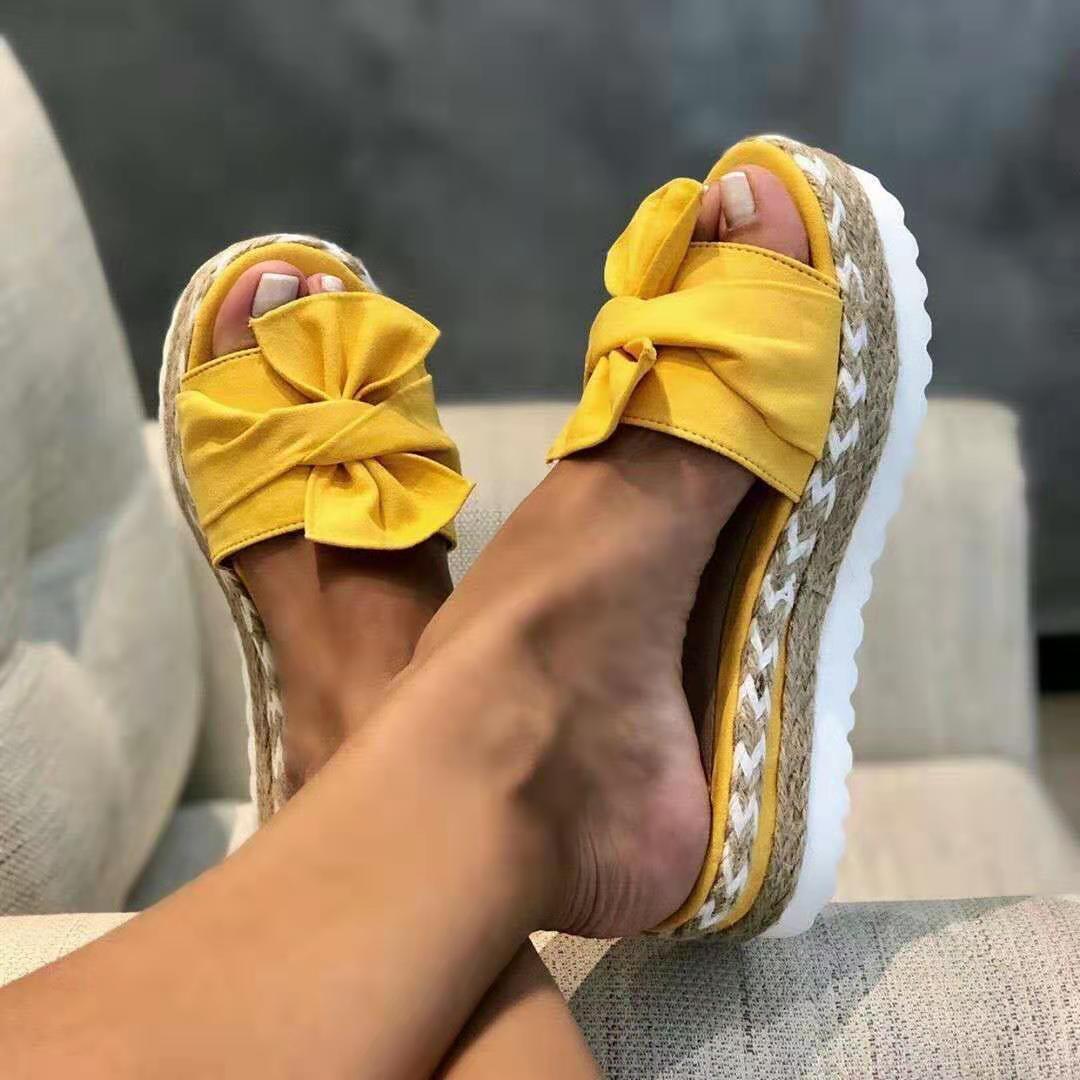 LIVIA Platform Bow Wedge Sandals