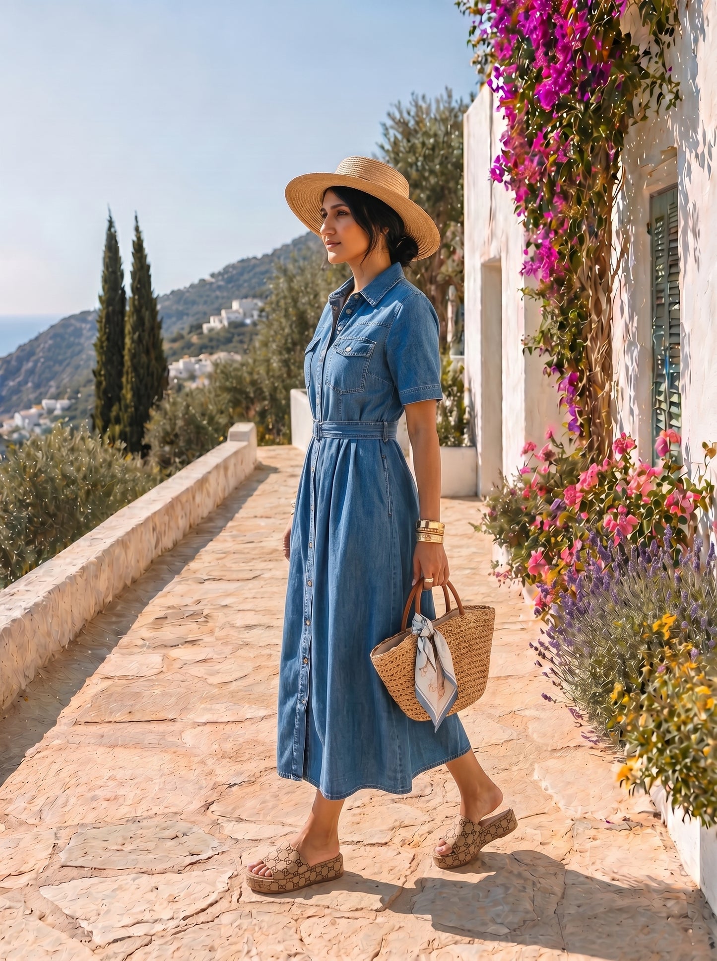 Denim Ease Midi Dress