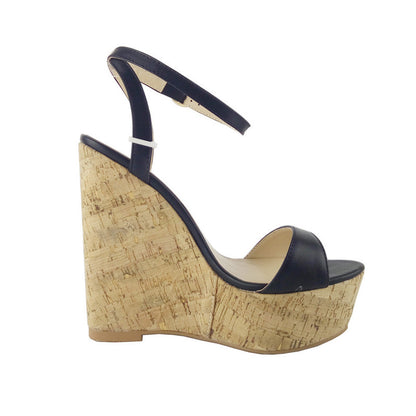 LIVANA Wood Wedge Sandals