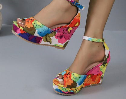 HANA Color Pop Wedge Sandals