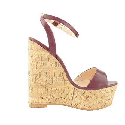 LIVANA Wood Wedge Sandals
