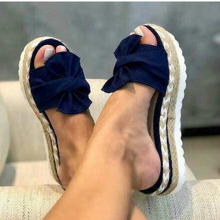 LIVIA Platform Bow Wedge Sandals