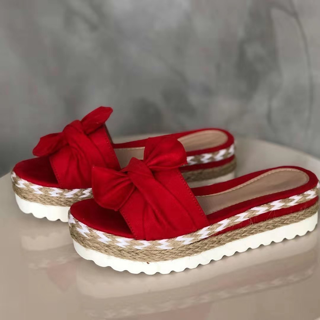 LIVIA Platform Bow Wedge Sandals