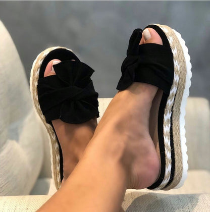 LIVIA Platform Bow Wedge Sandals
