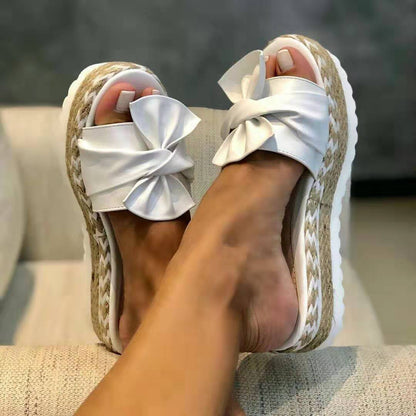LIVIA Platform Bow Wedge Sandals