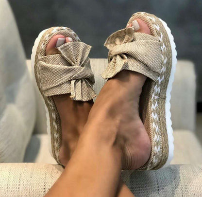 LIVIA Platform Bow Wedge Sandals