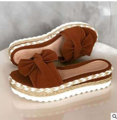 LIVIA Platform Bow Wedge Sandals