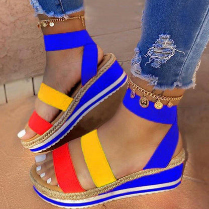 TALIA Colorblock Wedge Sandals