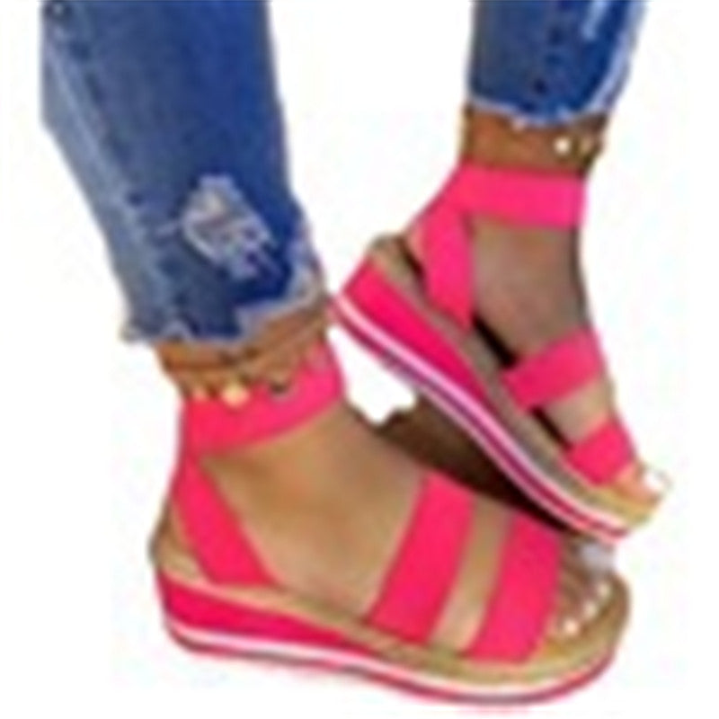 TALIA Colorblock Wedge Sandals