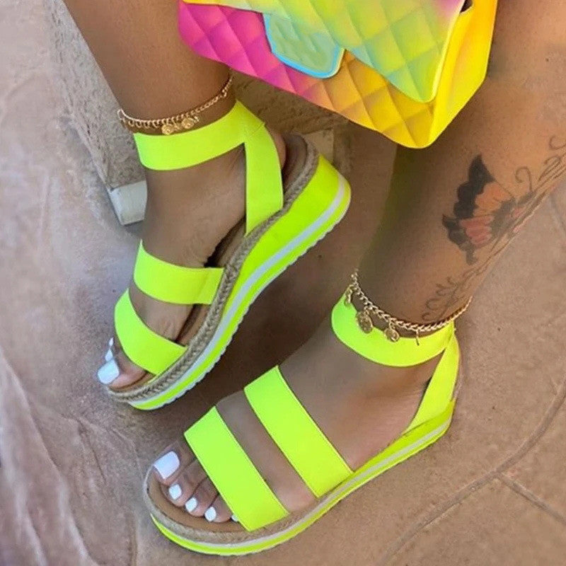 TALIA Colorblock Wedge Sandals