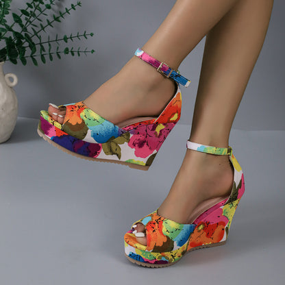 HANA Color Pop Wedge Sandals