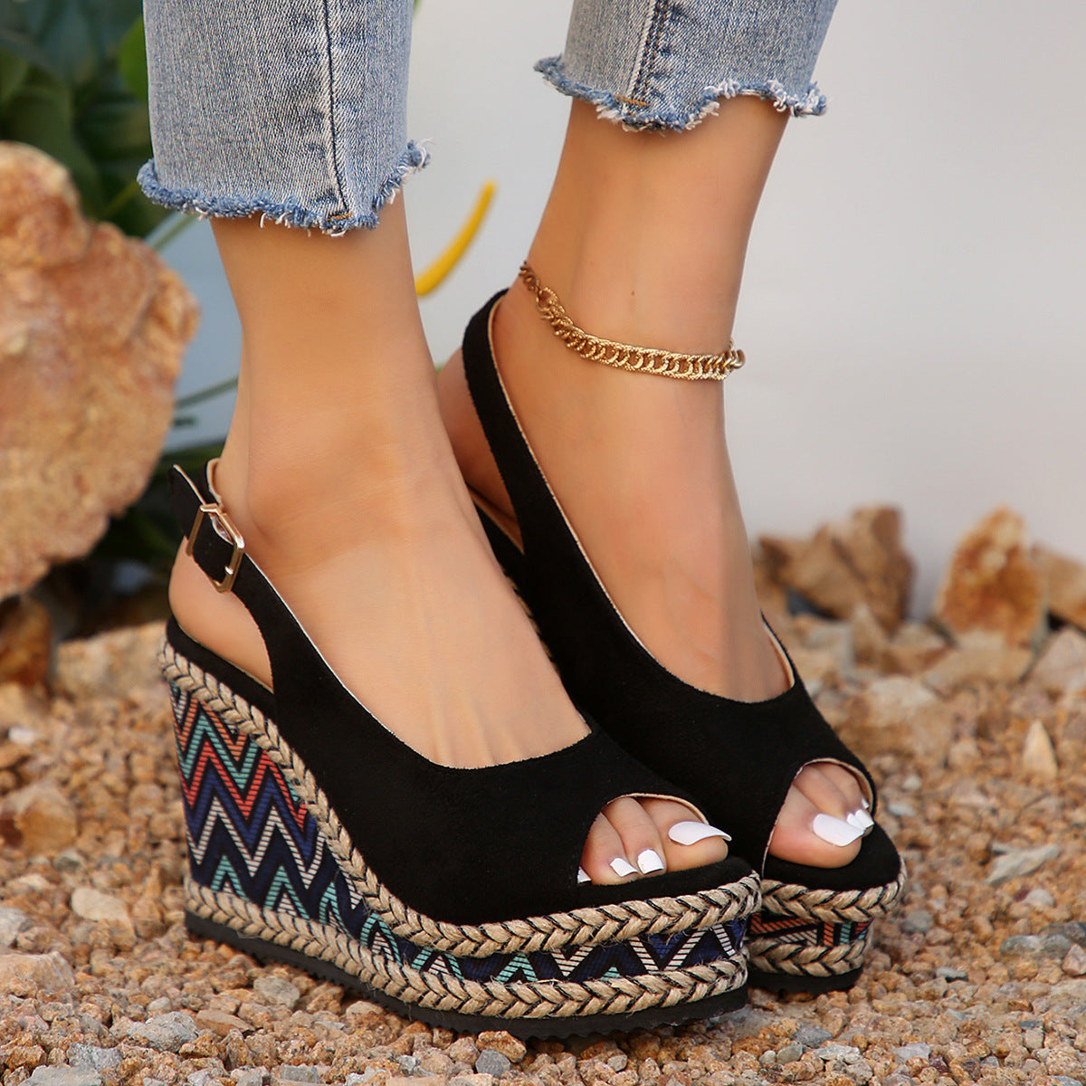 ALESSIA Roman Wedge Sandals