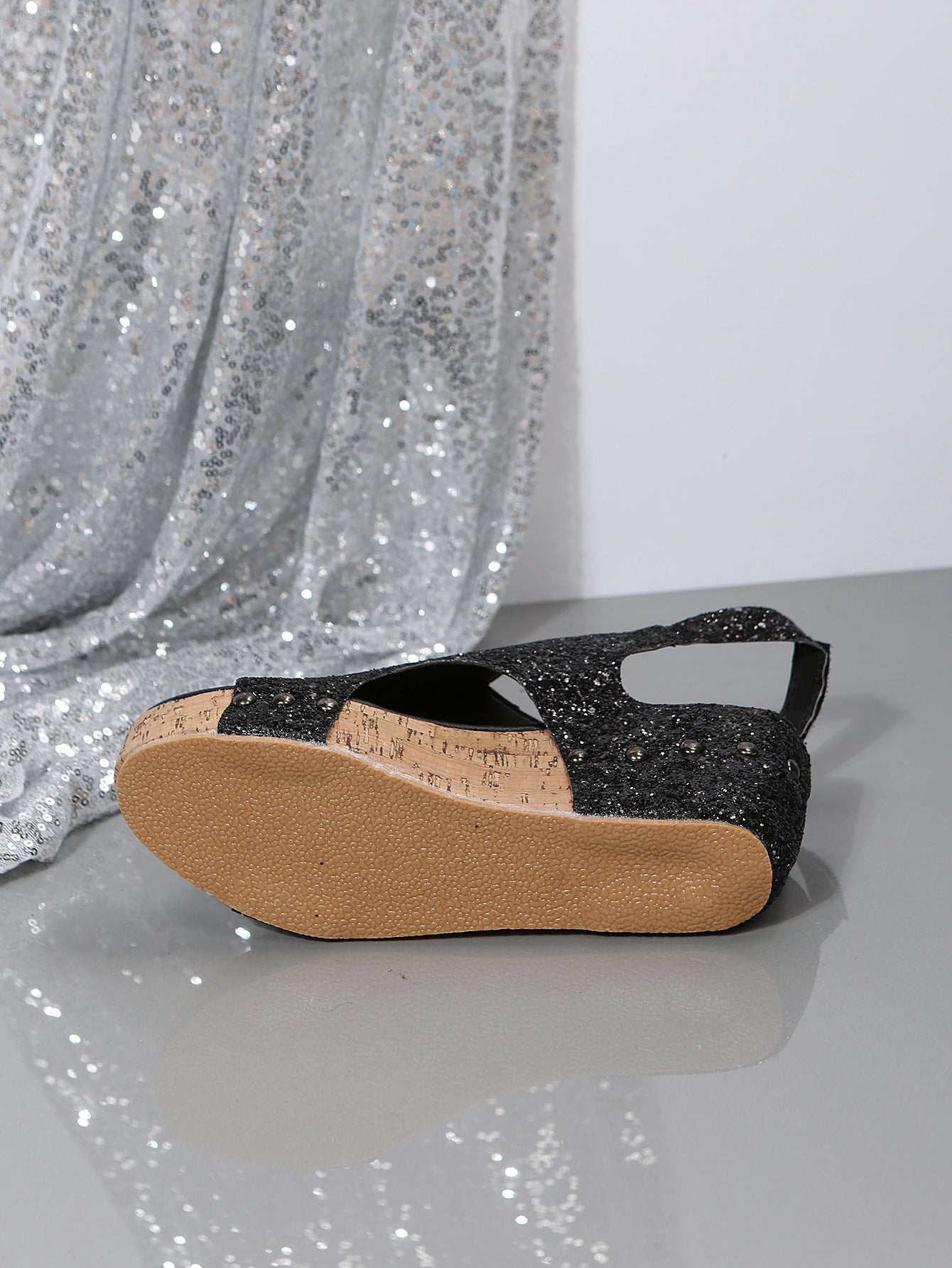 RAVEN Studded Wedge Sandals