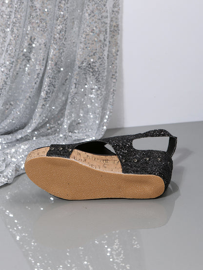 RAVEN Studded Wedge Sandals