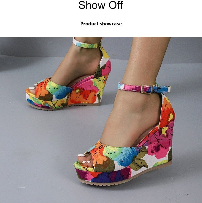 HANA Color Pop Wedge Sandals