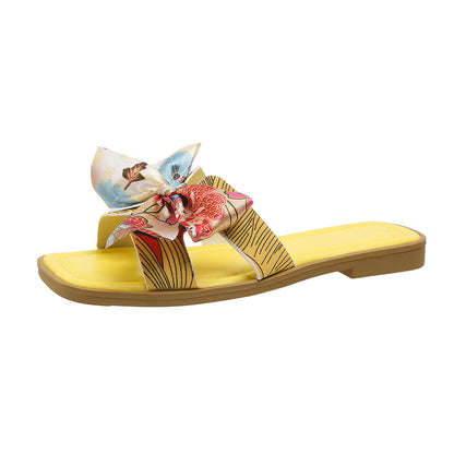 AMARA Ribbon Bow Slide Sandals