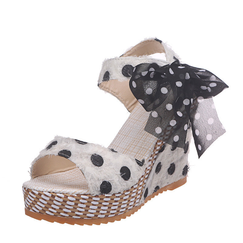 FLORINA Bow Platform Wedge Sandals
