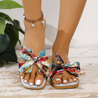 AMARA Ribbon Bow Slide Sandals