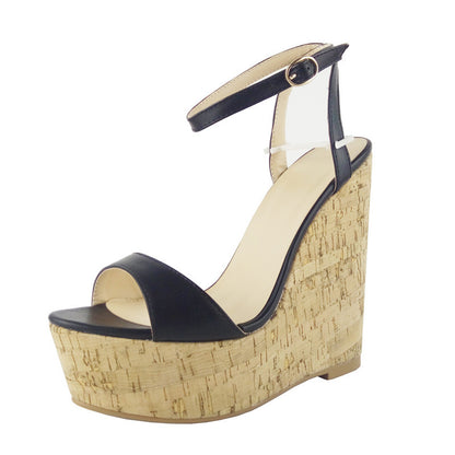 LIVANA Wood Wedge Sandals