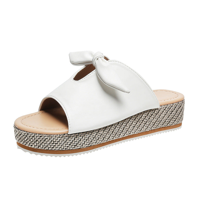 AVERY Thick Sole Bow Sandals
