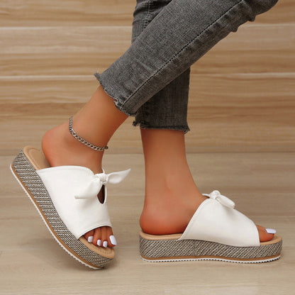 AVERY Thick Sole Bow Sandals