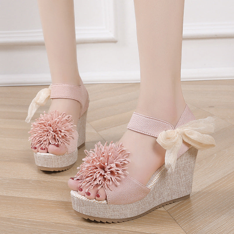 NIA Lace-Up Wedge Sandals