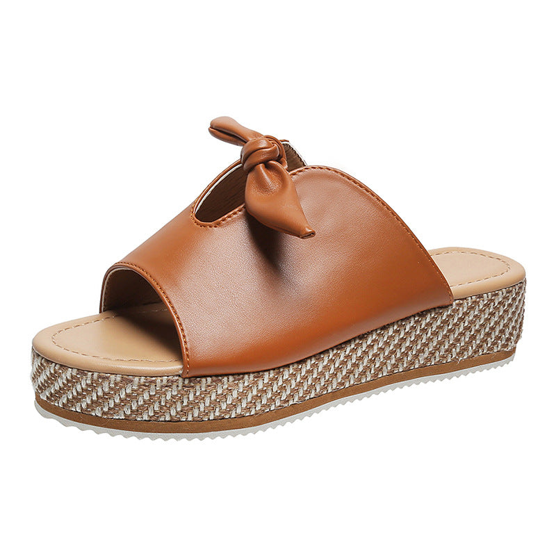 AVERY Thick Sole Bow Sandals