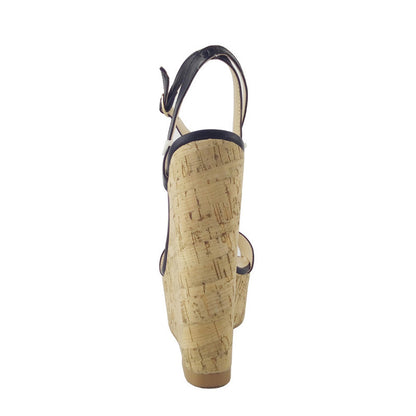 LIVANA Wood Wedge Sandals