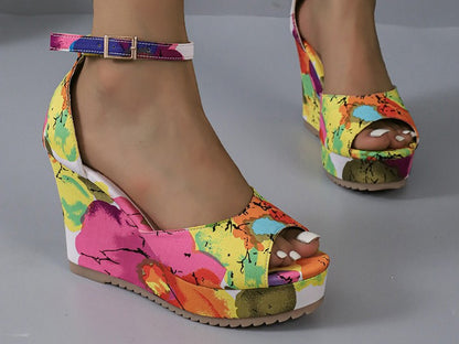 HANA Color Pop Wedge Sandals