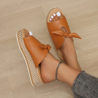 AVERY Thick Sole Bow Sandals