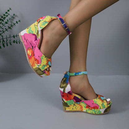 HANA Color Pop Wedge Sandals