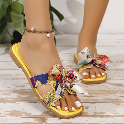 AMARA Ribbon Bow Slide Sandals