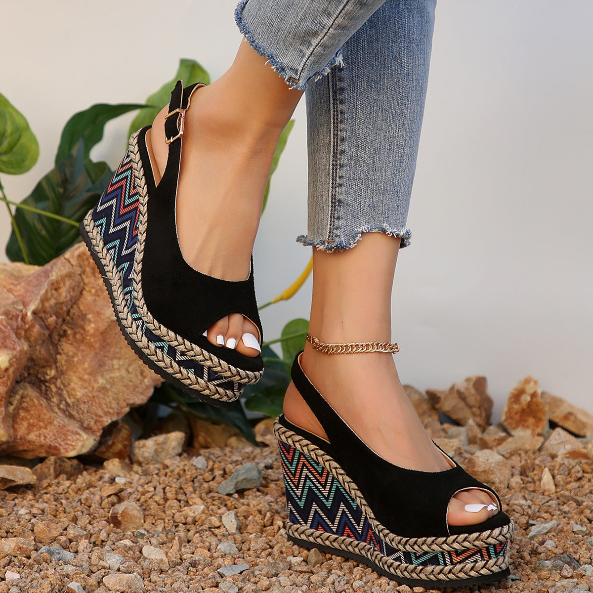 ALESSIA Roman Wedge Sandals