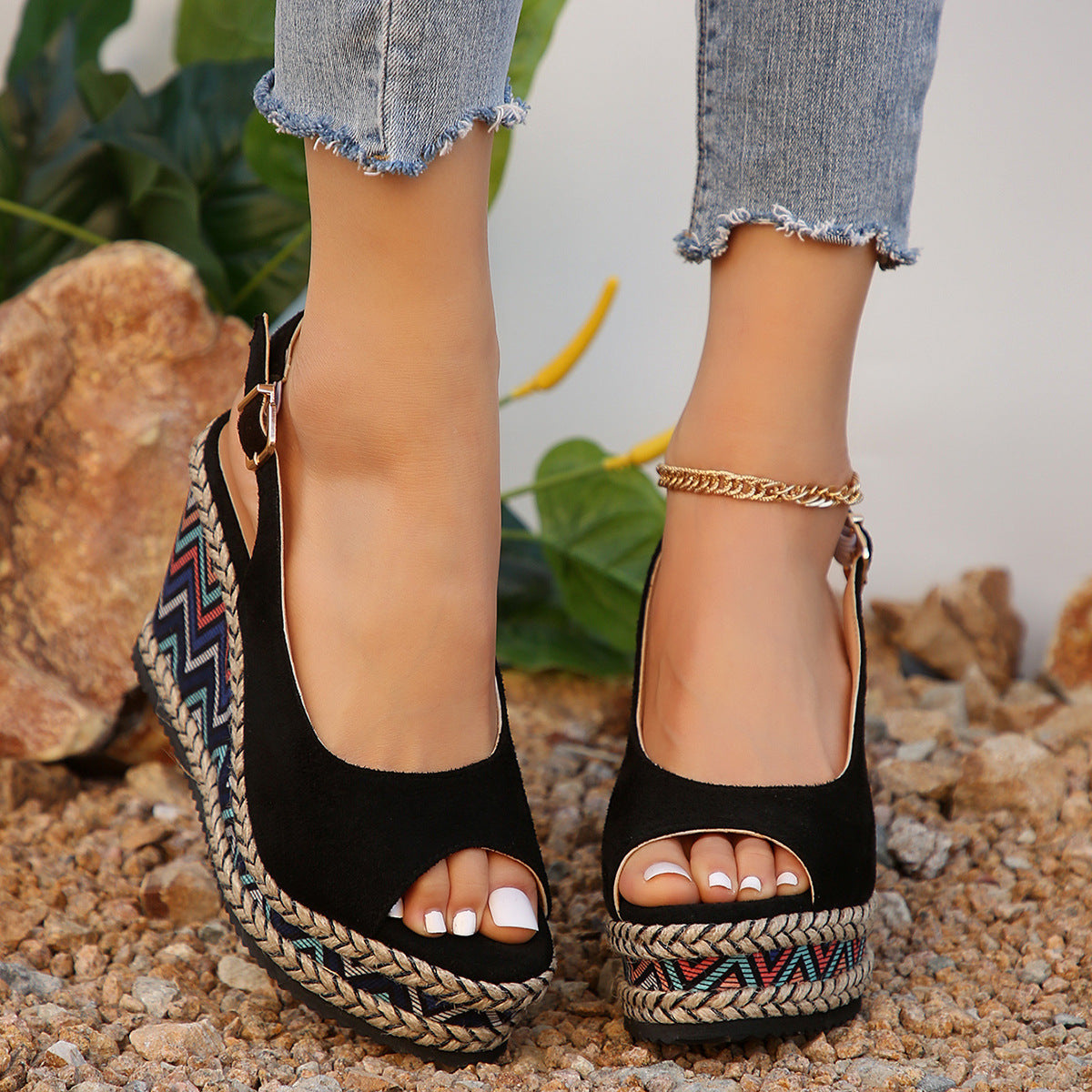 ALESSIA Roman Wedge Sandals