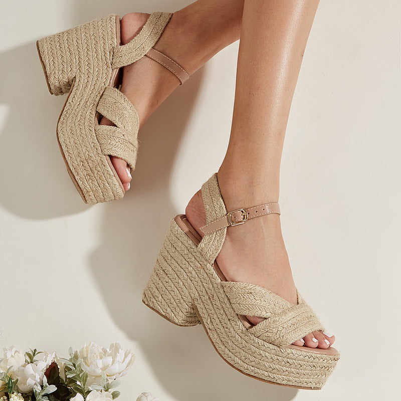 MARINA Rope Wedge Sandals