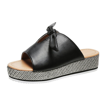 AVERY Thick Sole Bow Sandals