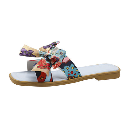 AMARA Ribbon Bow Slide Sandals