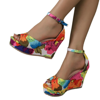 HANA Color Pop Wedge Sandals