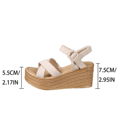 ALINA Matte Platform Wedge Sandals