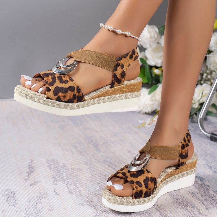 LUXA Sequin Wedge Sandals