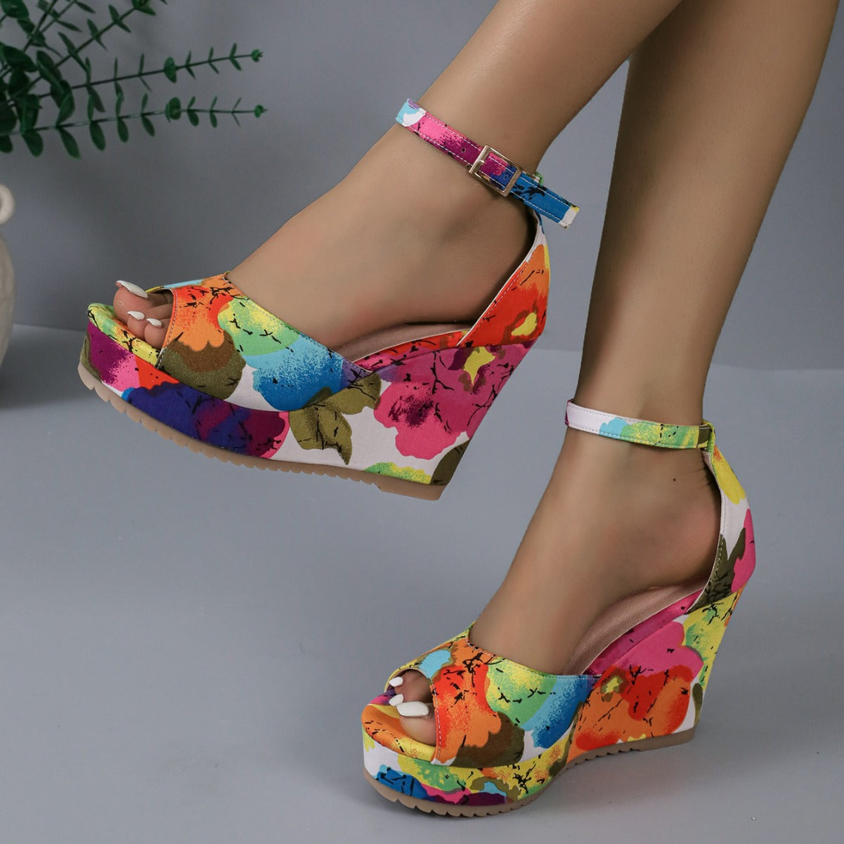 HANA Color Pop Wedge Sandals