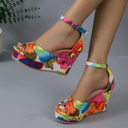 HANA Color Pop Wedge Sandals