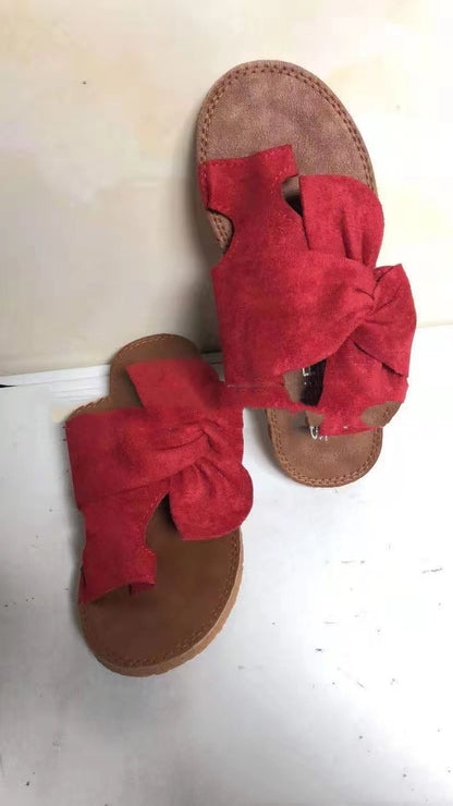 MILA Bow Suede Comfort Sandals