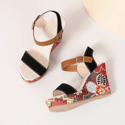 ROSALIA Embroidered Wedge Sandals
