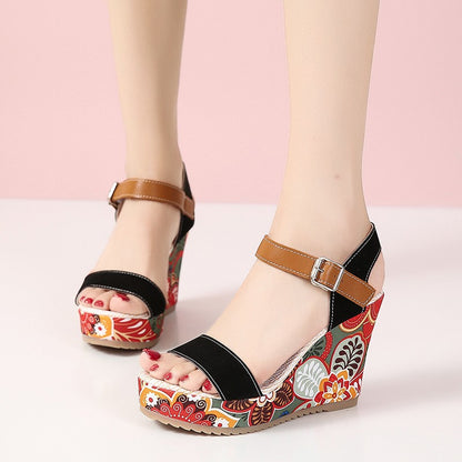 ROSALIA Embroidered Wedge Sandals