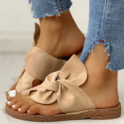 MILA Bow Suede Comfort Sandals