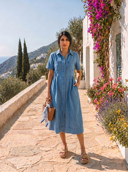 Denim Ease Midi Dress