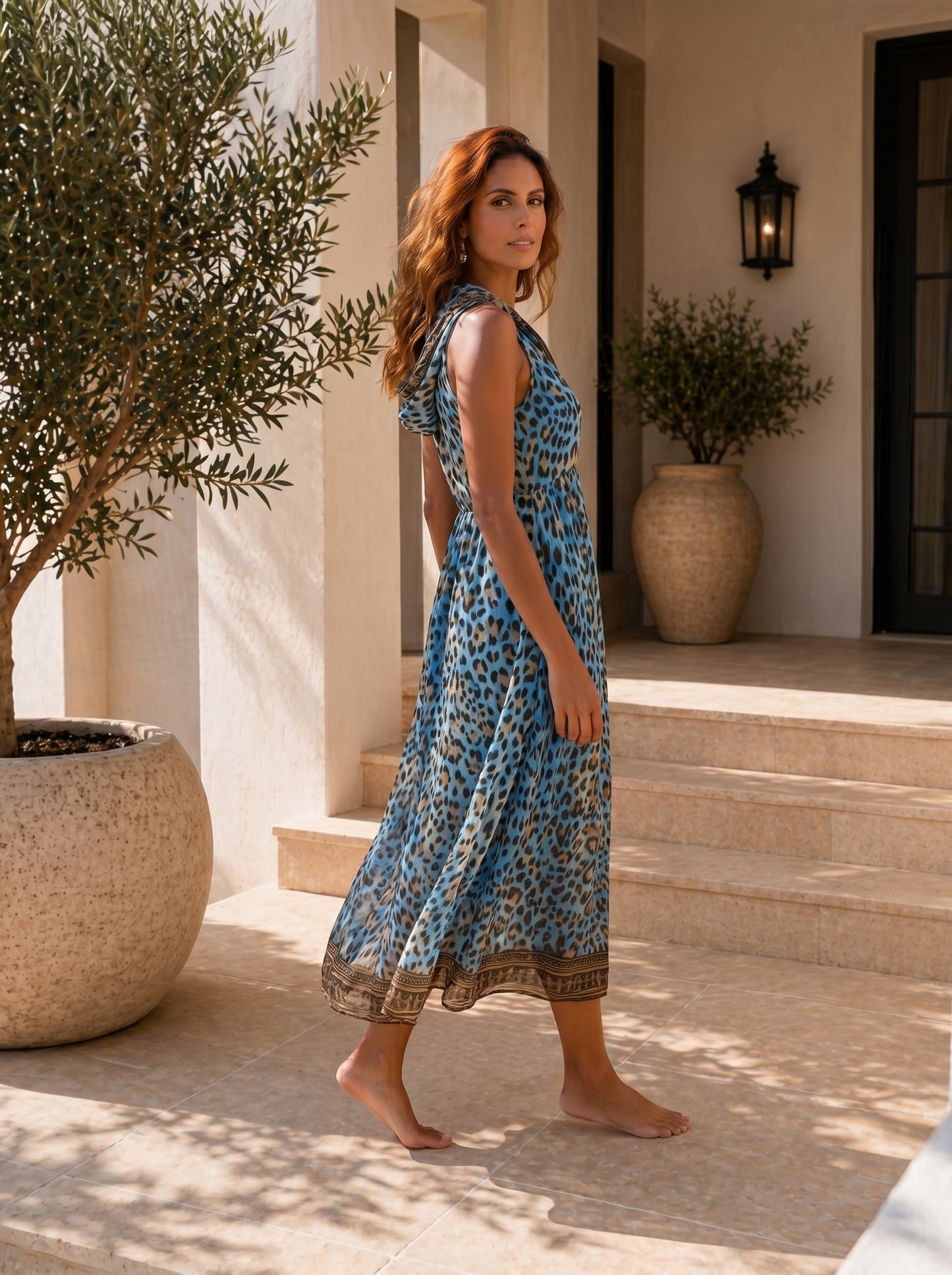 LEONA Leopard Midi Dress