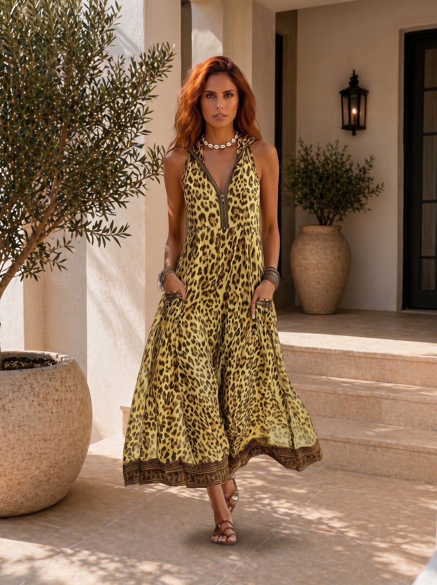LEONA Leopard Midi Dress