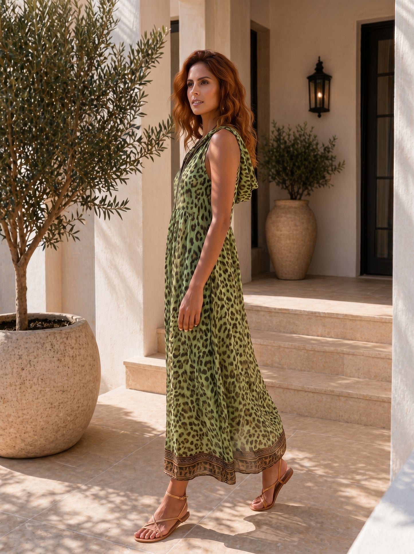 LEONA Leopard Midi Dress